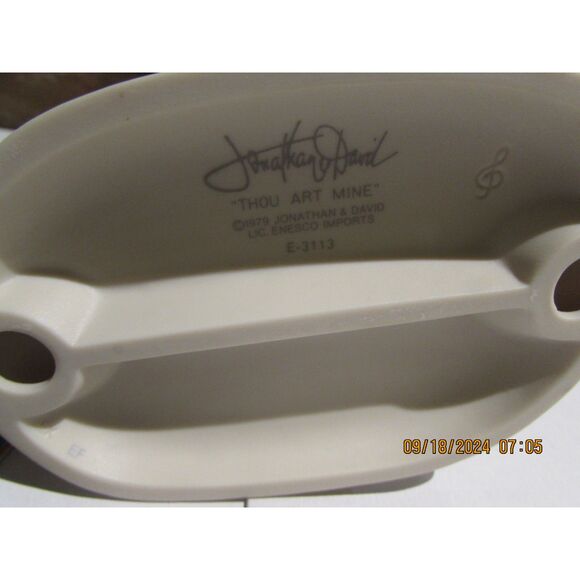 ENESCO PRECIOUS MOMENTS THOU ART MINE BOY AND GIRL TURTLE 1979 E-3113 I LOVE YOU - Picture 3 of 8